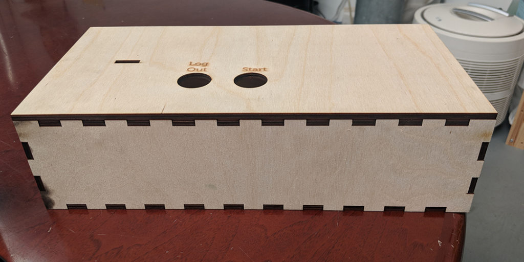 two button laser cut wood box